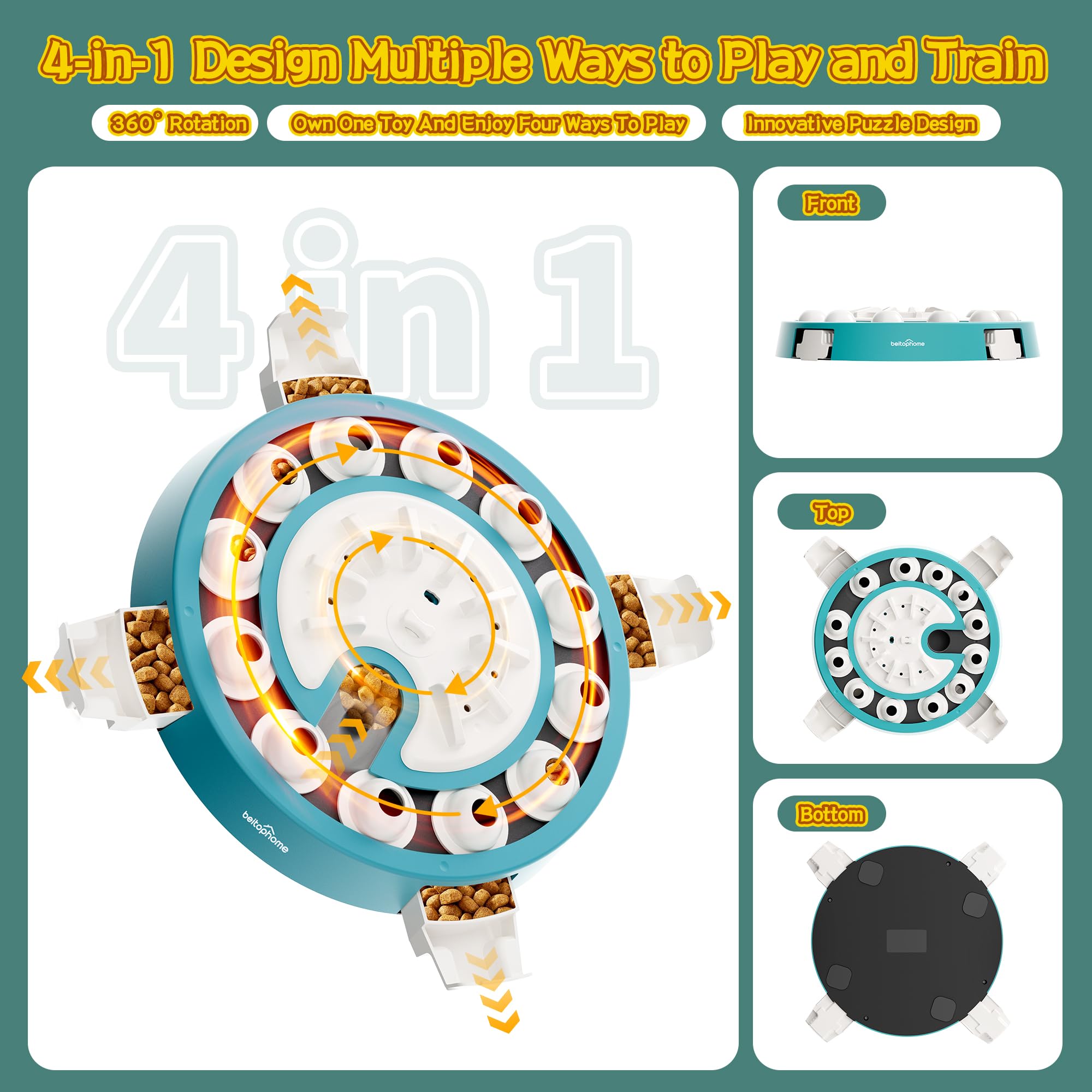 Beitophome dog puzzle Level 4 uses safe, durable ABS for long-lasting play