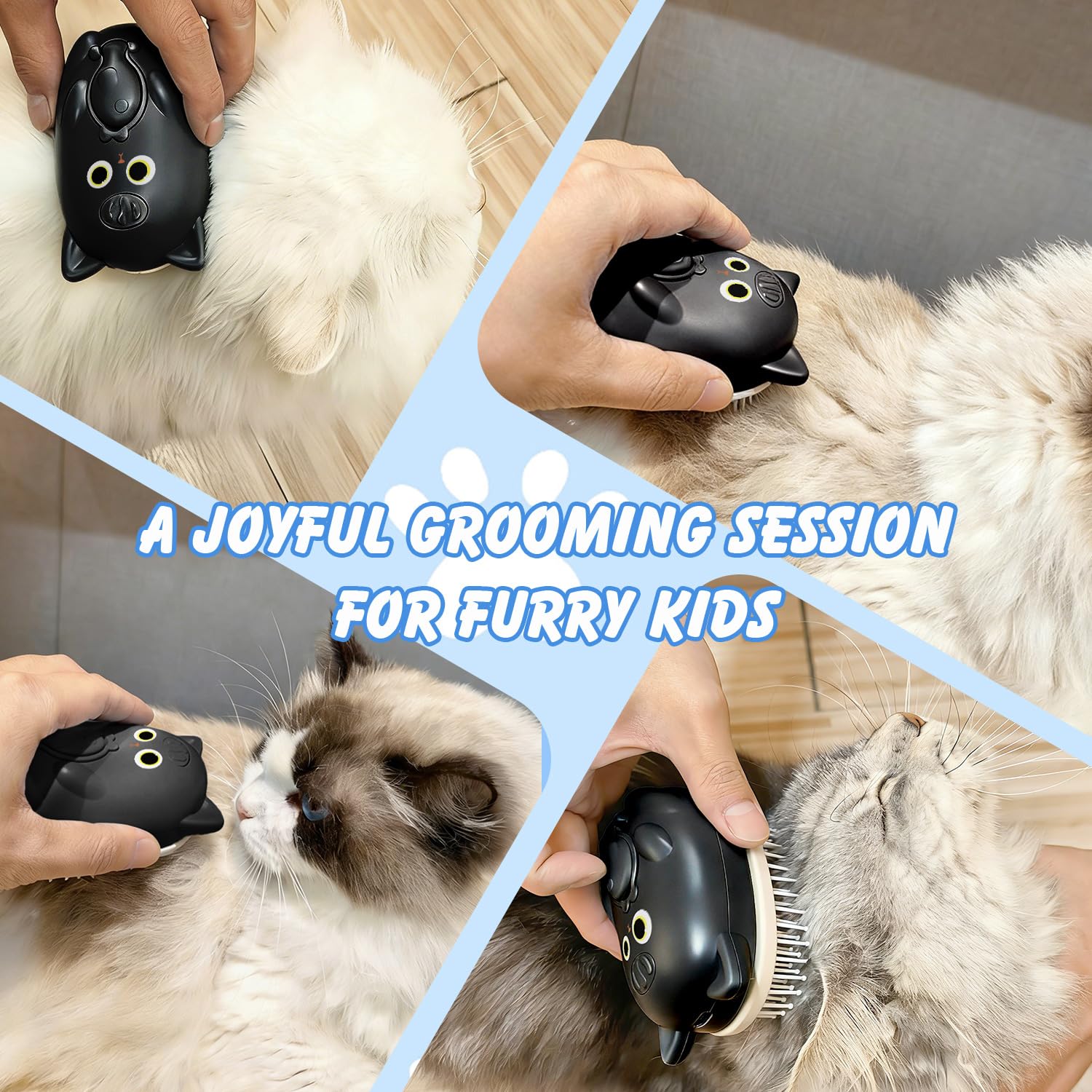 BeiyoQSZ 3in1 cat steam brush kit includes manual and charging cable.