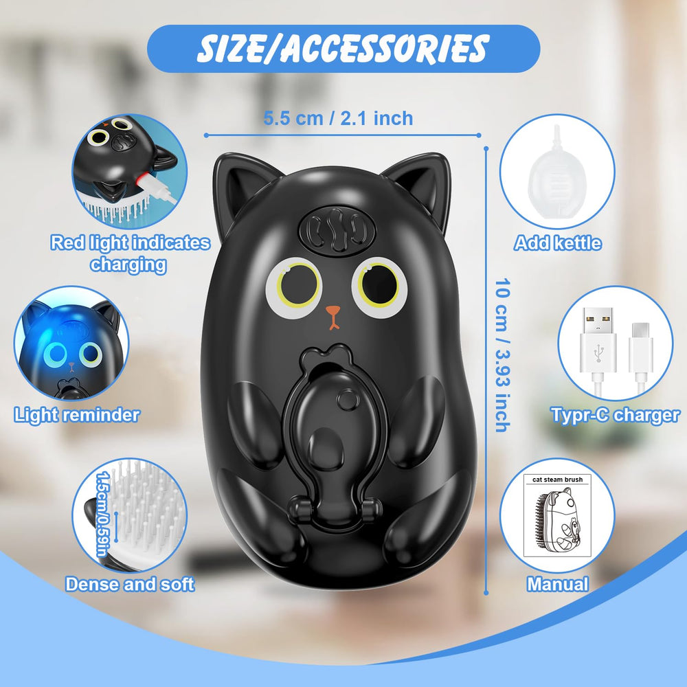 BeiyoQSZ 3in1 cat steam brush removable head for easy cleaning.