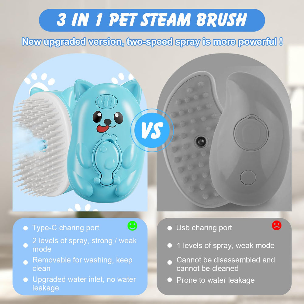 BeiyoQSZ cat steam brush soft-round tips protect pet skin