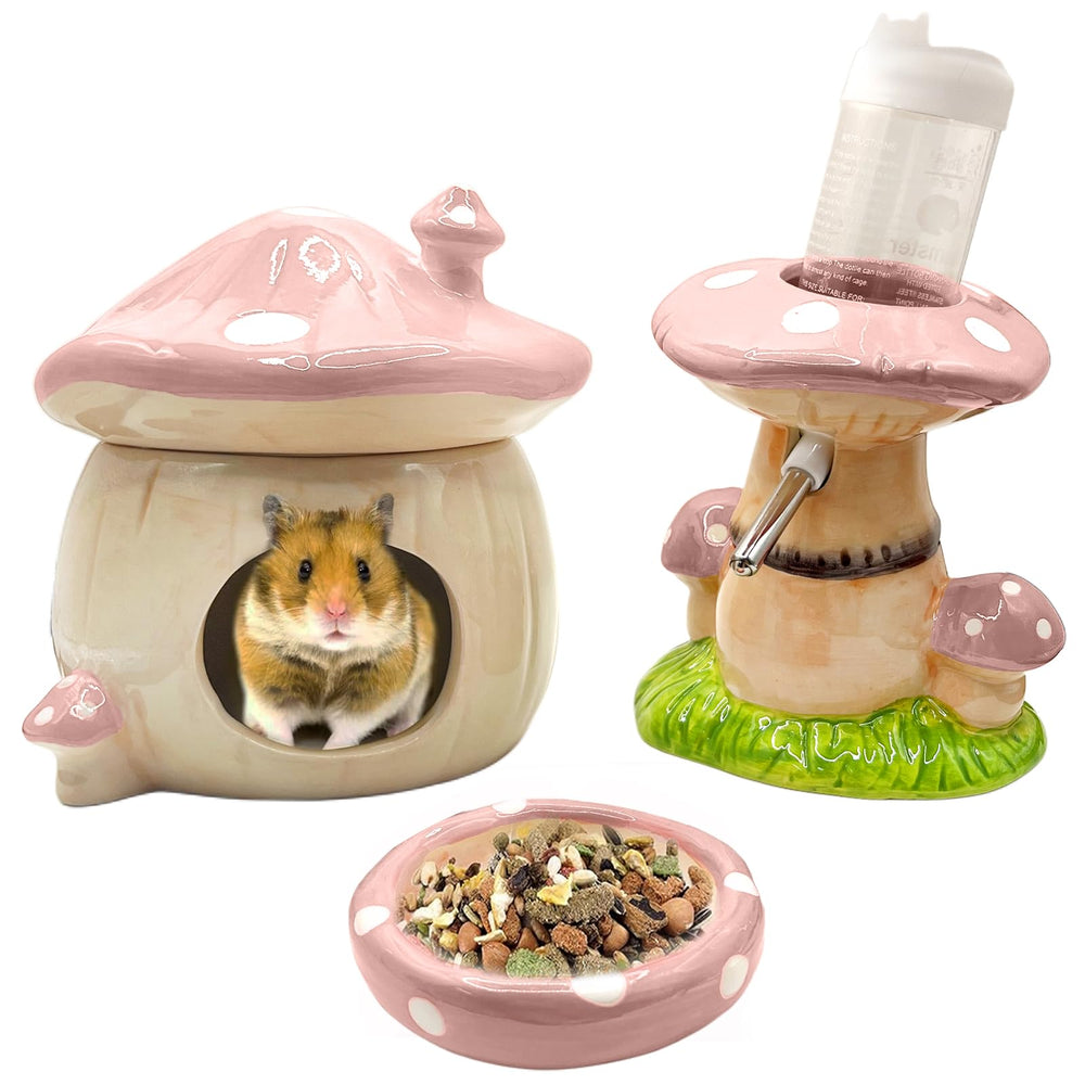 BELEATAL ceramic mushroom hideout offering a cozy retreat for your hamster