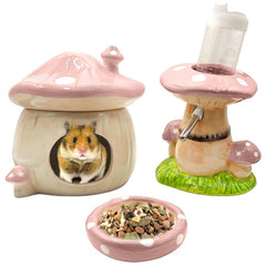 BELEATAL ceramic mushroom hideout offering a cozy retreat for your hamster