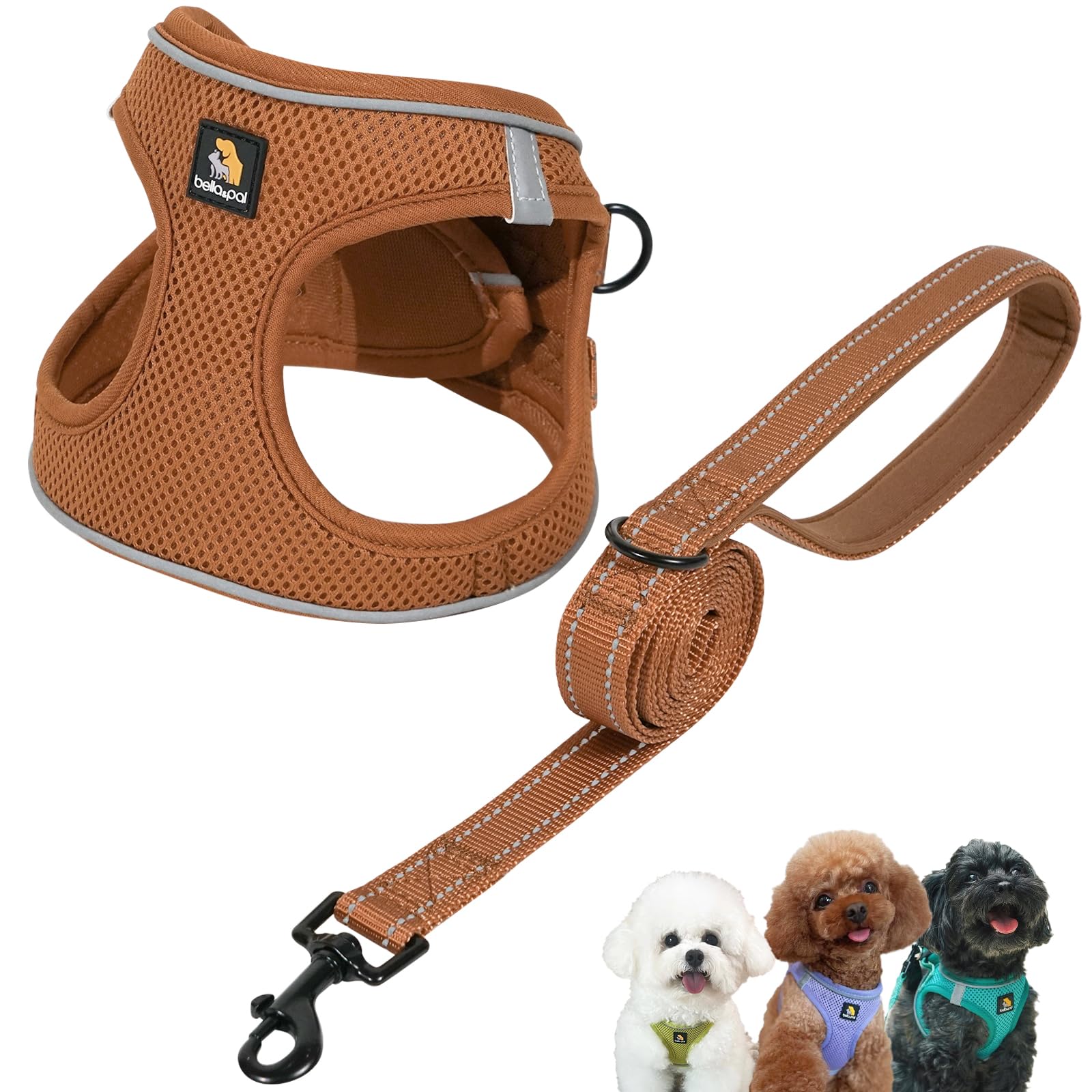 BELLA & PAL Step-in vest harness with easy on-and-off design for busy mornings.