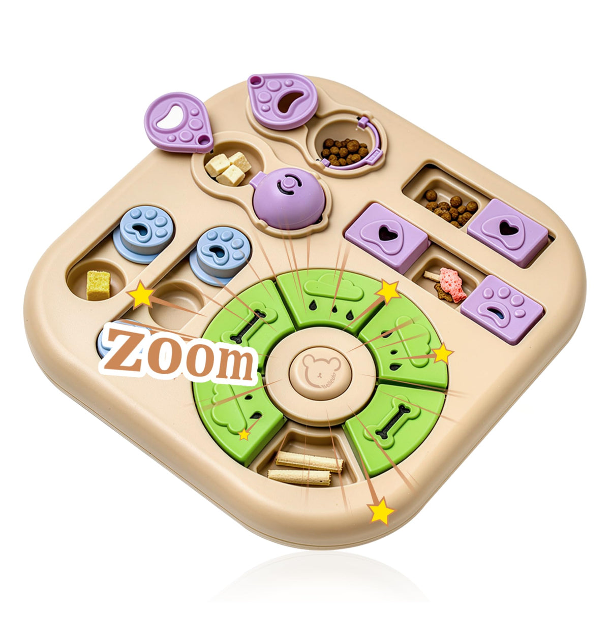 BELLEDO interactive dog puzzle rotary wheel boosts problem solving during play