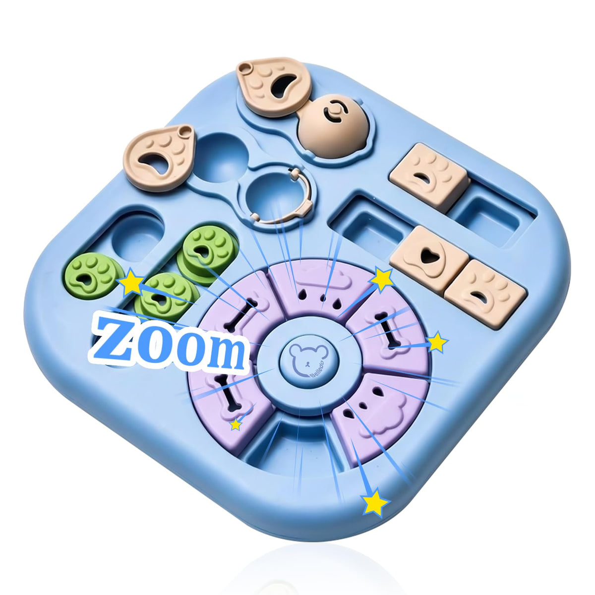 BELLEDO Interactive Puzzle with 6-slot rotary wheel boosts mental stimulation during play