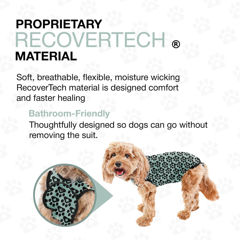 Anxiety-relief BellyGuard suit aids calmness during post-surgery rest.