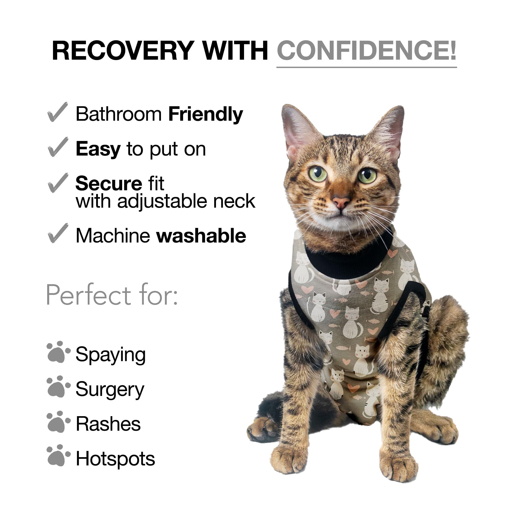 BellyGuard cat clothes provide cozy post-surgery wear and warmth for calmer healing.
