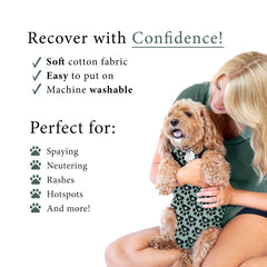 Potty break-ease design with roll-up flaps and secure buttons for convenience.