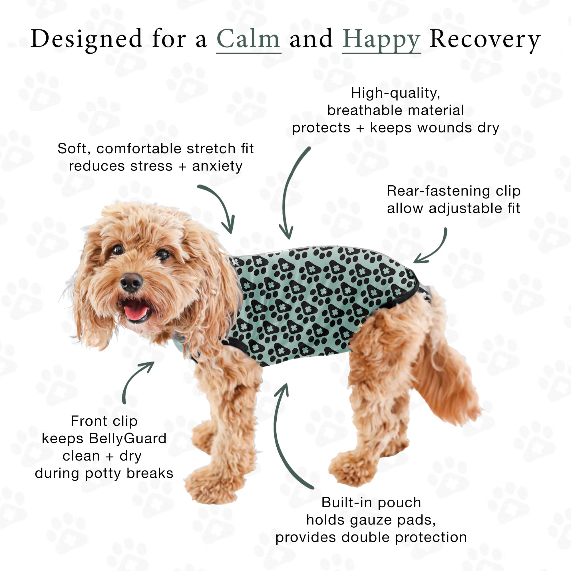 Soothing cotton design helps anxious pups stay comfortable during recovery.