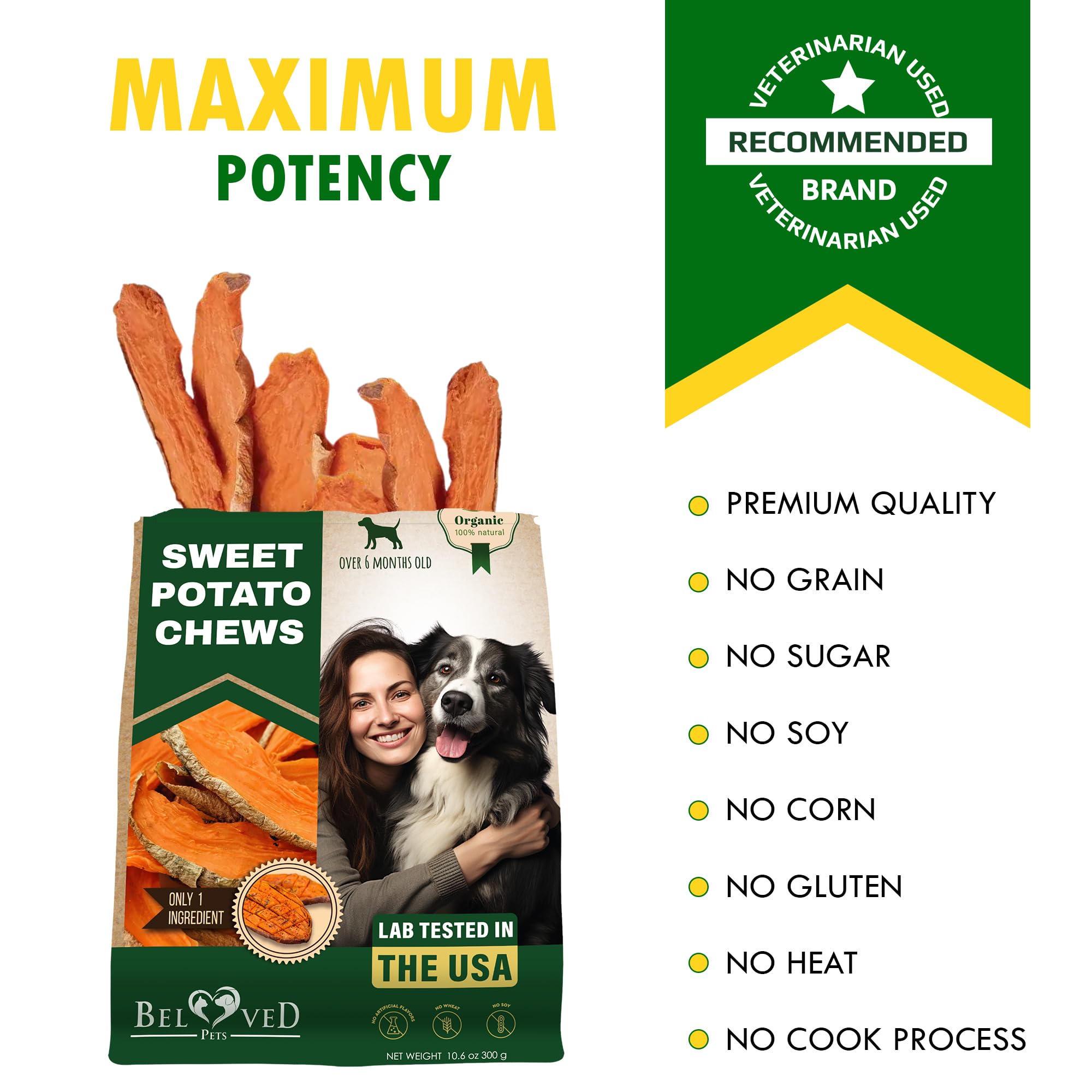 Beloved Pets Bulk Pack Dog Treats on shelf; convenient bulk option for families.