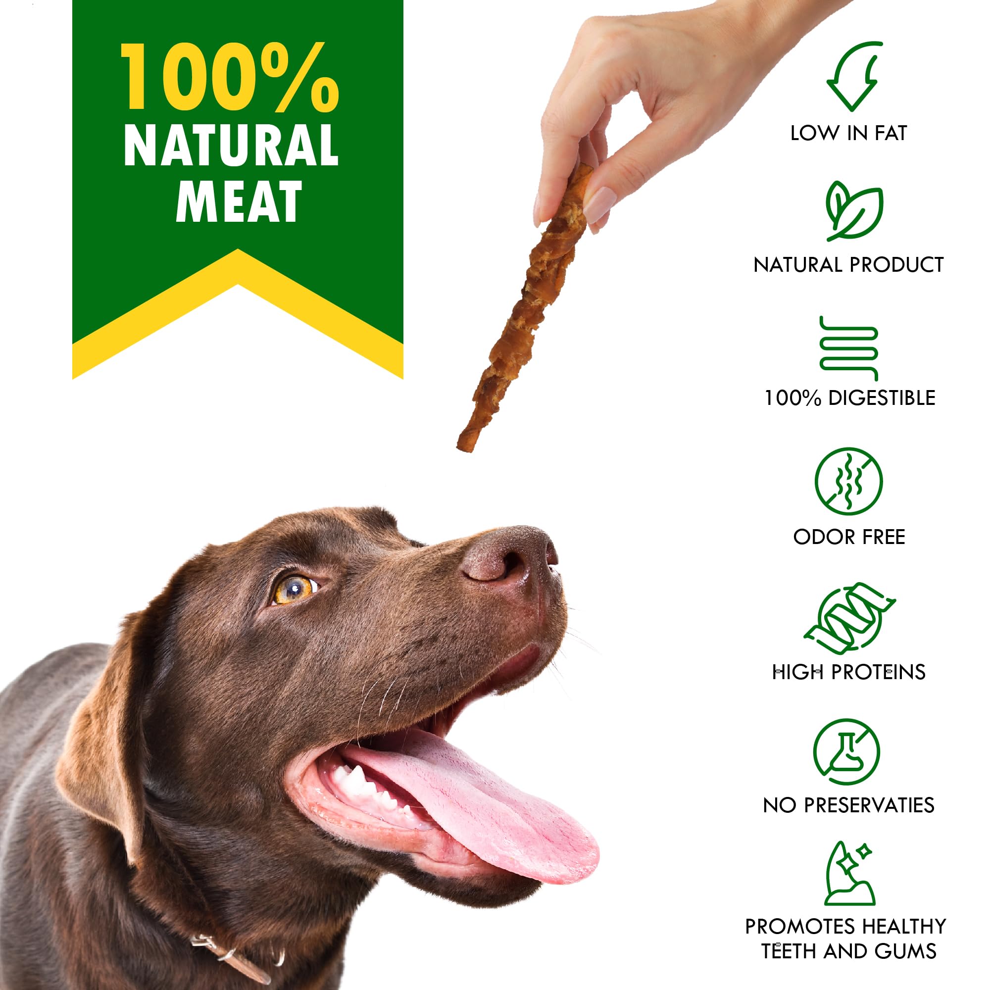 Dehydrated training twist chews from Beloved Pets for long-lasting chewing.