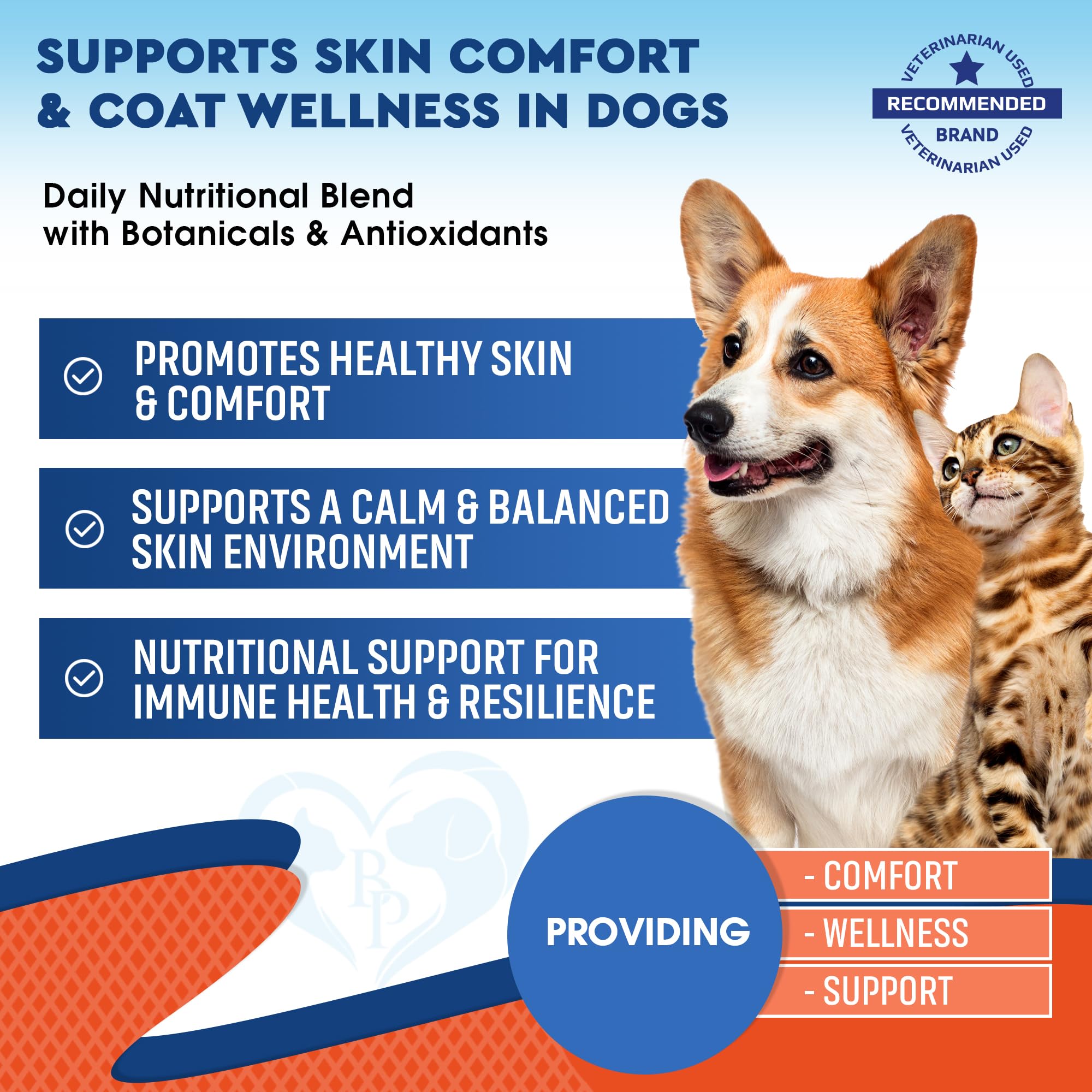 Beloved Pets drops bottle pour closeup demonstrating easy topical application.