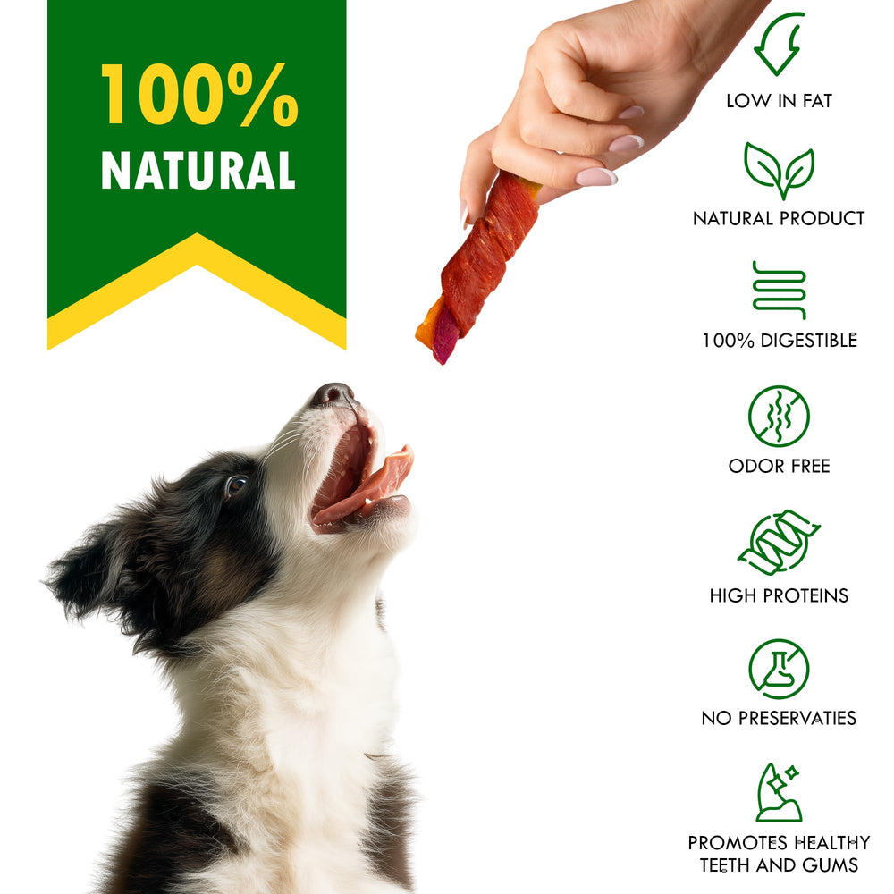 Beloved Pets Duck Treats as training rewards for calm, focused behavior.