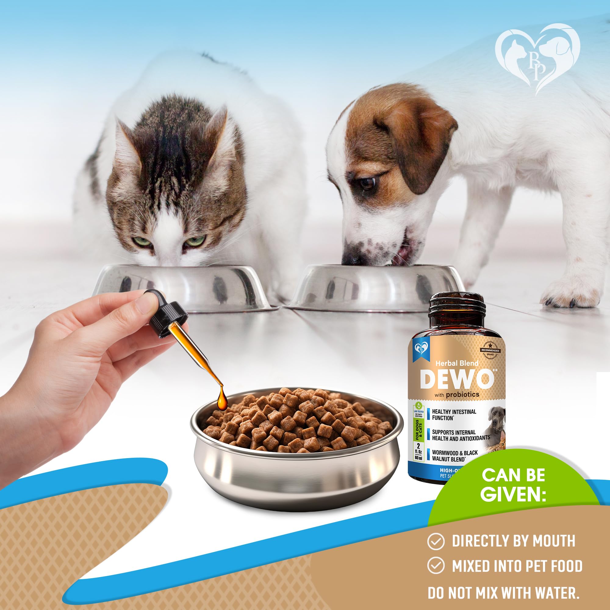 Beloved Pets product used with dogs or cats for digestive support.