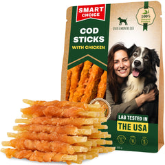 Beloved Pets packaging front shows grain-free rawhide-free treats for safe chewing.