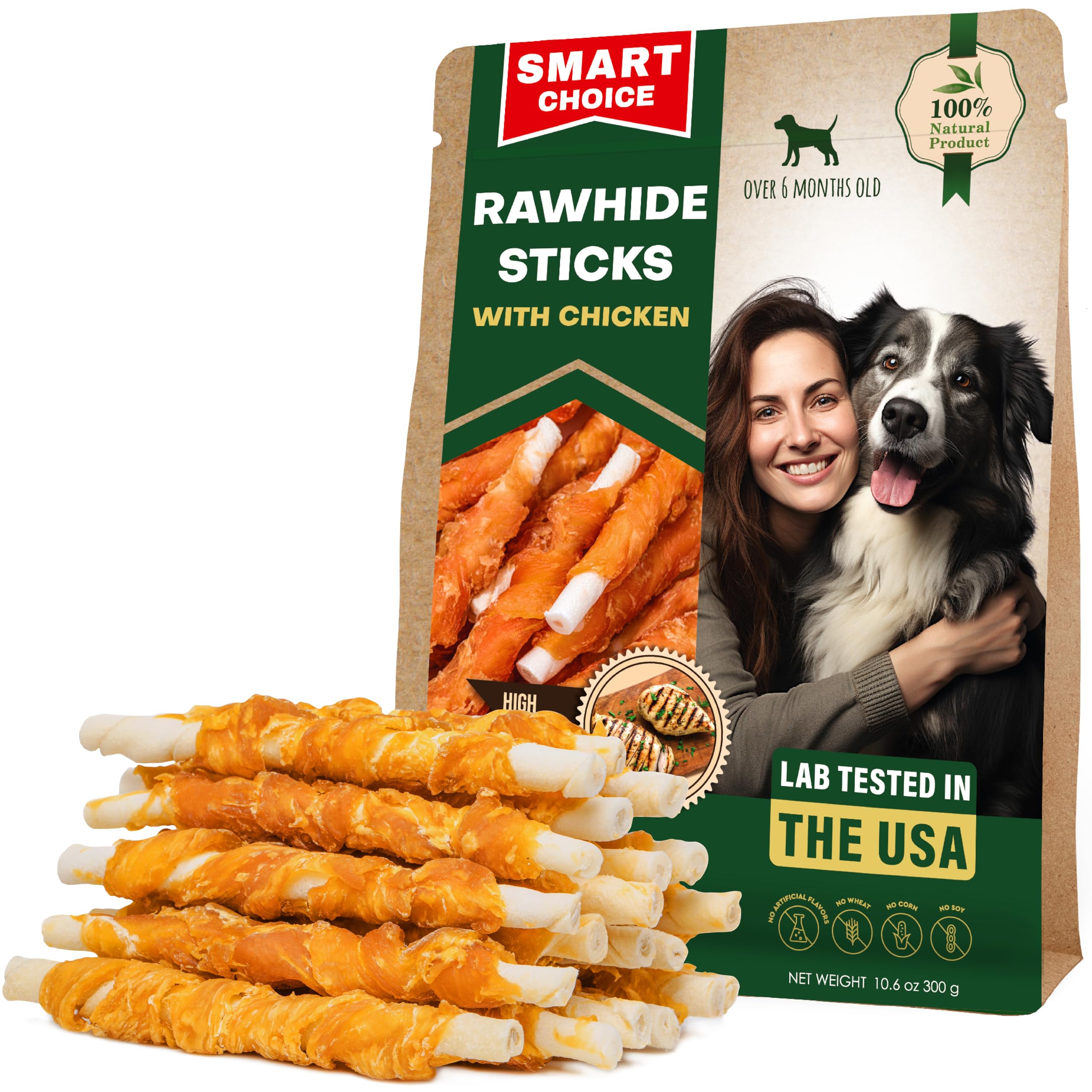 Beloved Pets rawhide-wrapped chicken chew 10.6 oz for lasting chewing sessions