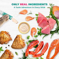 Beloved Pets grain-free tubes highlighting natural ingredients for daily delight