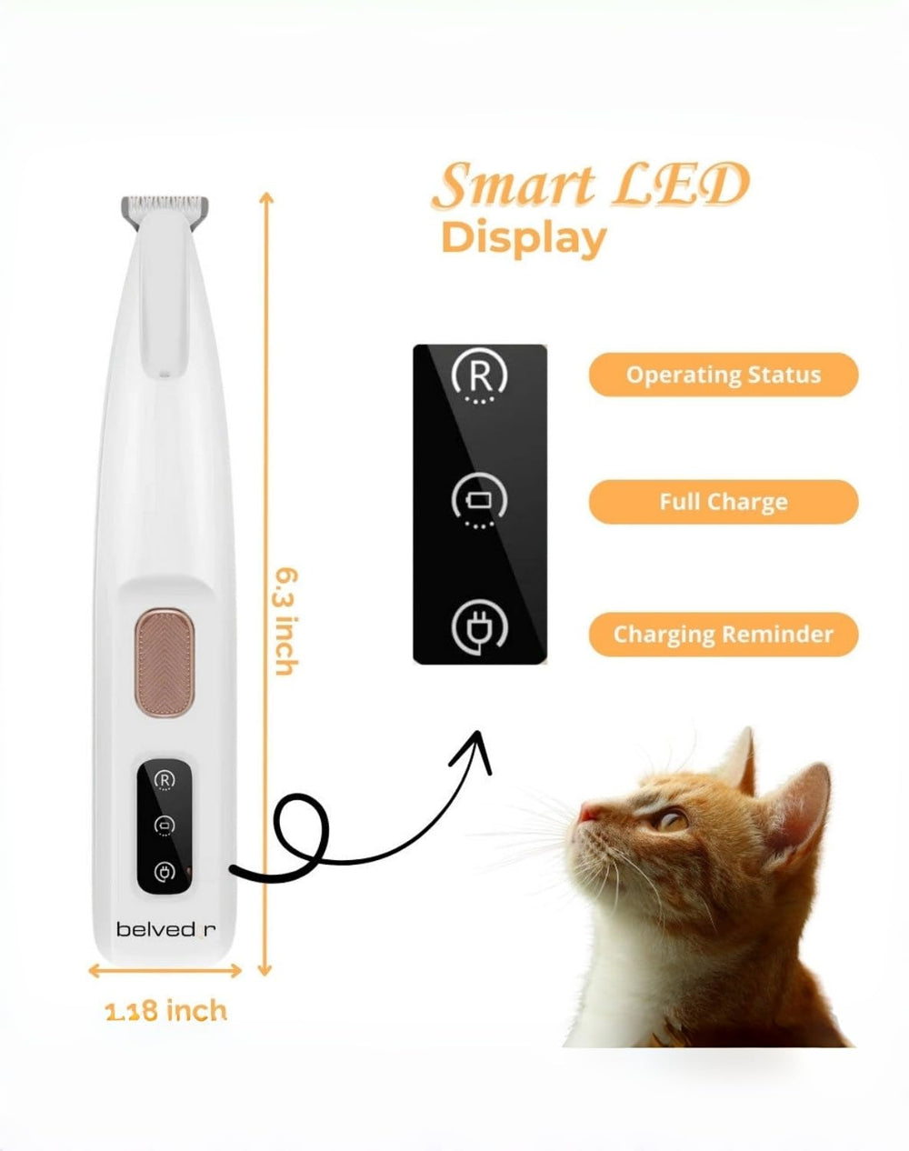 Belvedir cat grooming trimmer compact design fits small spaces