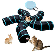 Bemodst cat tunnel in S-shape assembly offers space-saving indoor play.