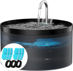 BEMOONY cat water fountain front view highlights quiet operation and generous 3.2L capacity.