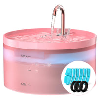 BEMOONY Pink Cat Water Fountain with faucet spout attracts cats to drink more water.