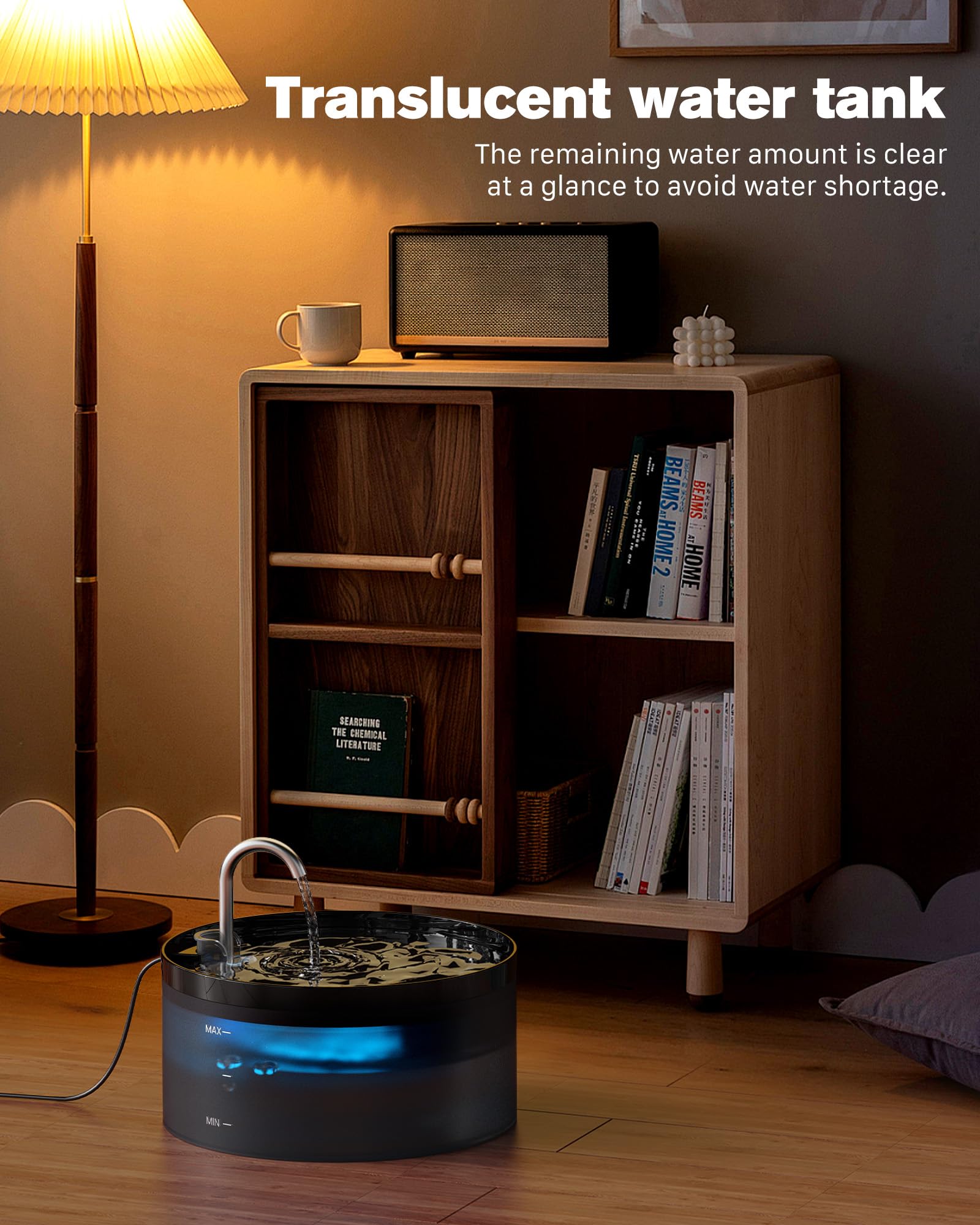BEMOONY ultra quiet pump reduces noise during pet drinking