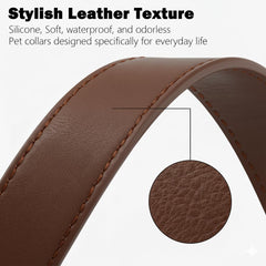 Ben & Fellows leather-look silicone collar brown texture blends style with easy maintenance.