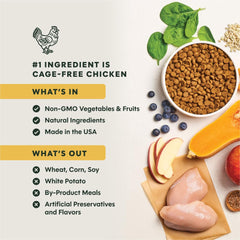 Be Natural Instinct real chicken and brown rice ingredients for clean protein.