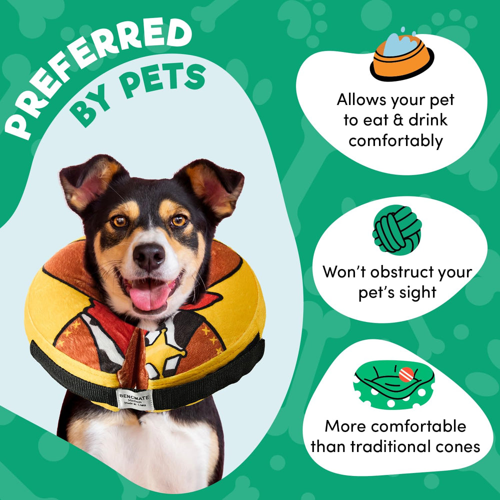 BENCMATE adjustable strap on neck enables a secure fit for small to large dogs.