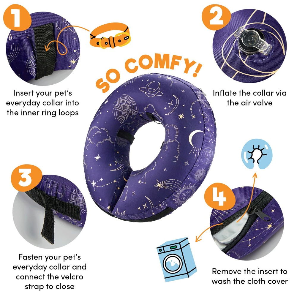 BENCMATE constellation large donut collar shown as a soft recovery option.