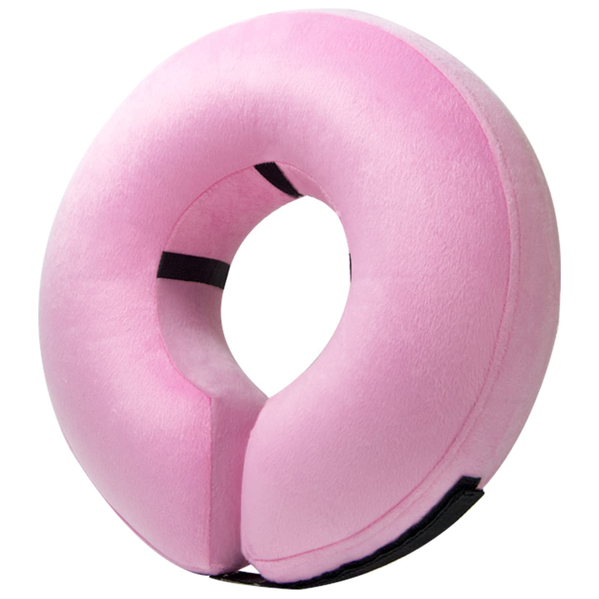 BENCMATE inflatable dog cone in pink for post-surgery protection and comfort.