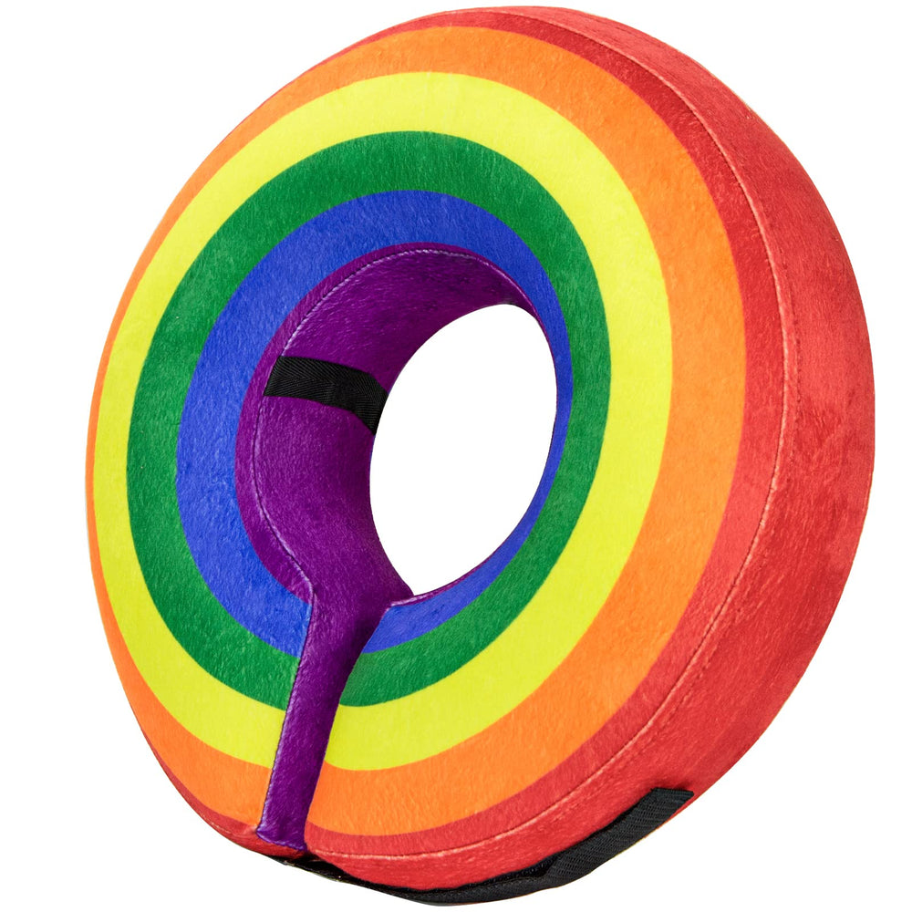 BENCMATE inflatable dog cone rainbow for comfortable post-surgery use