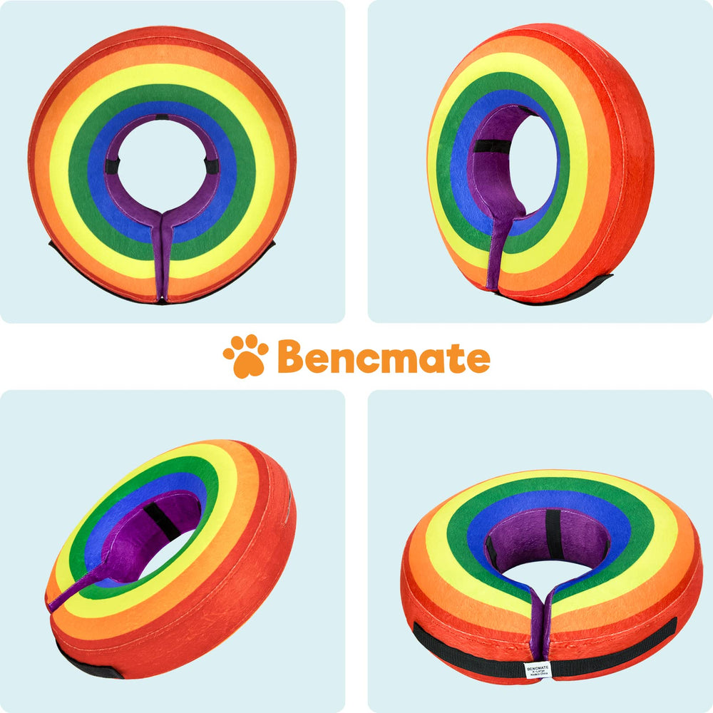 BENCMATE pet eating with cone for easier meals