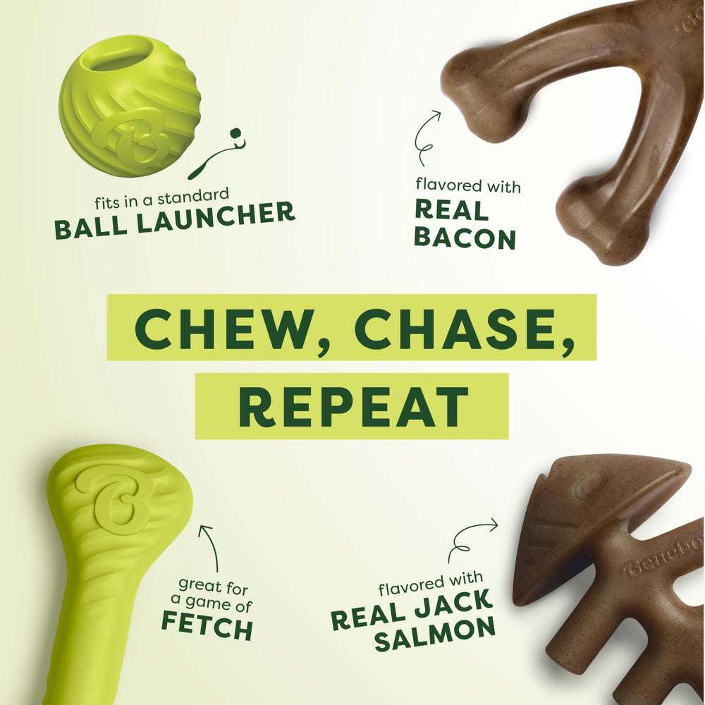 Benebone 4Pack Bone image: Classic chew toy with sturdy nylon formula for long-lasting fun.