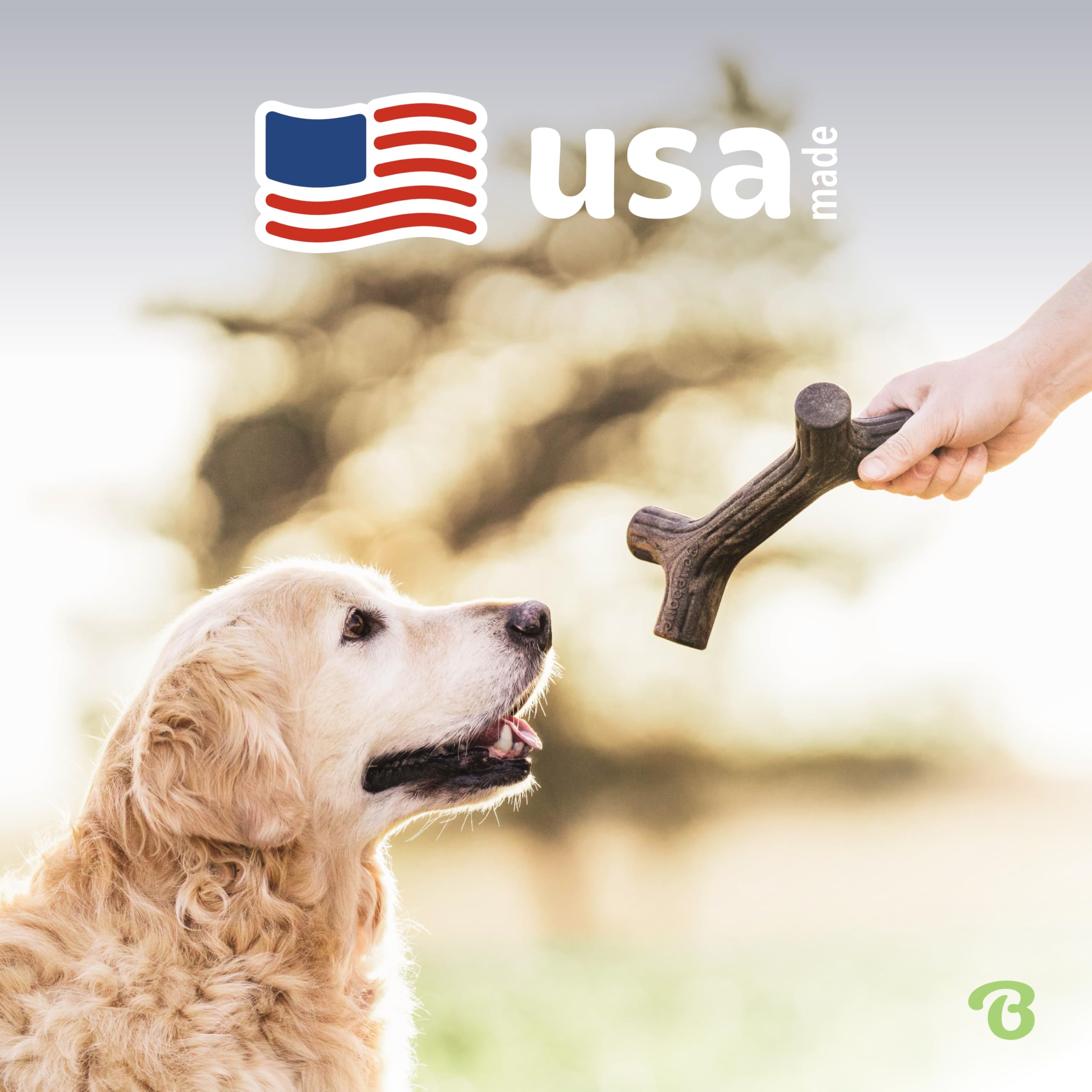 Benebone Bacon Stick precision-built for aggressive chewers and durable play.