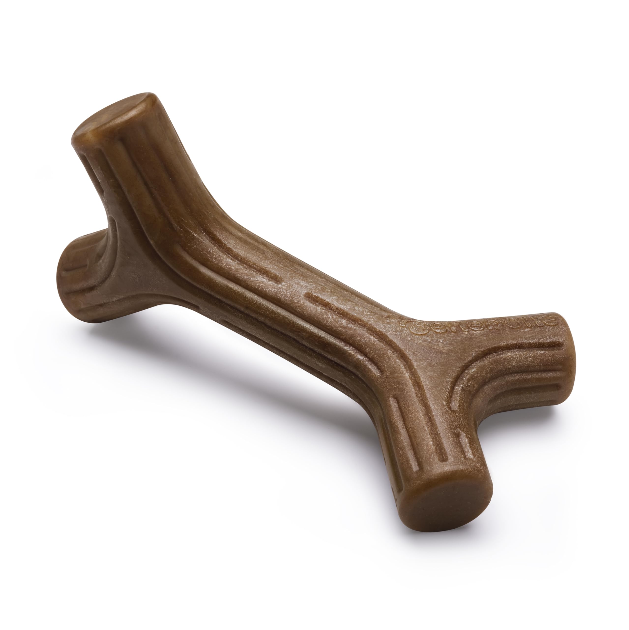 Benebone Bacon Stick in action, durable chew for aggressive chewers.