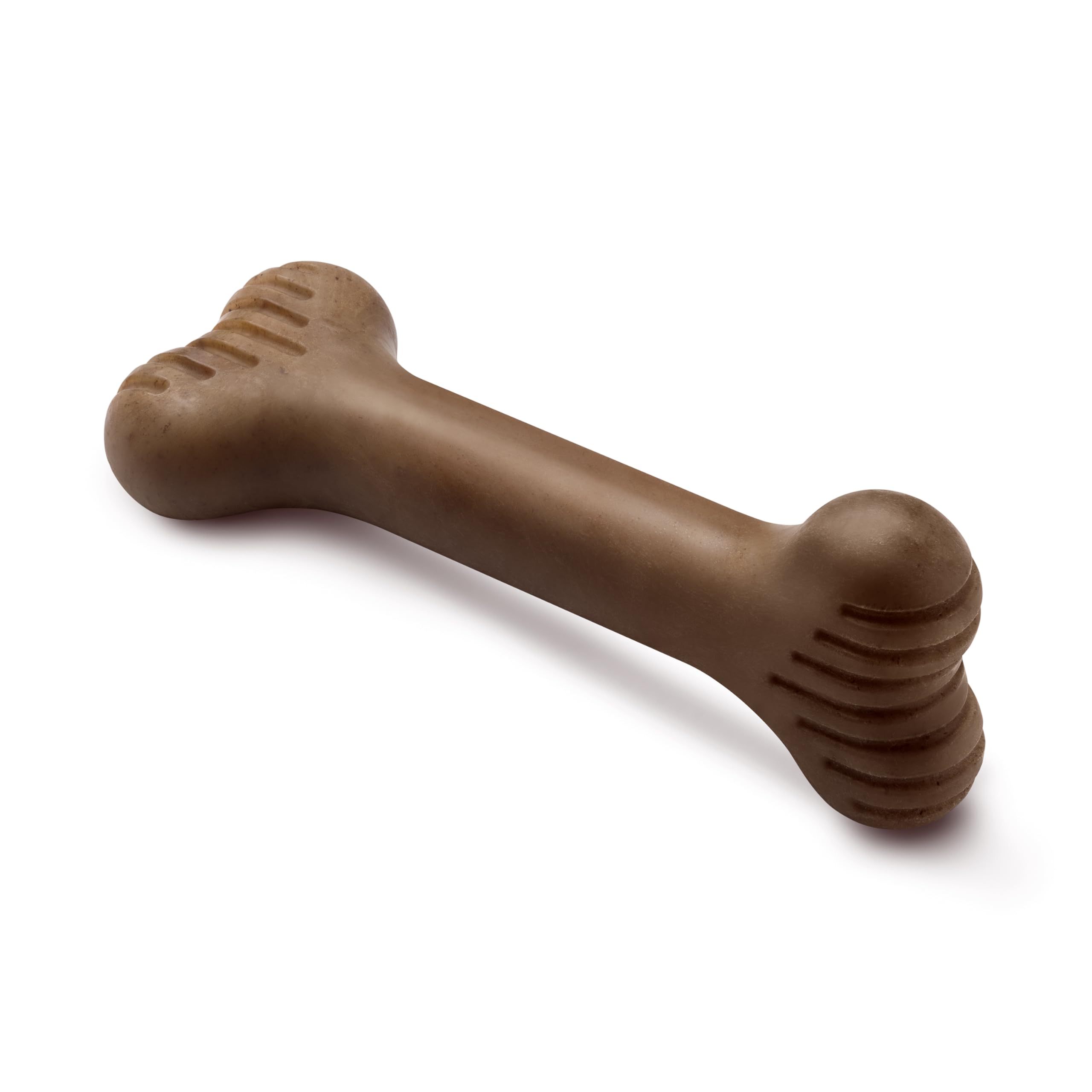 Benebone bone durable dog chew toy with real bacon, ideal for aggressive chewers.