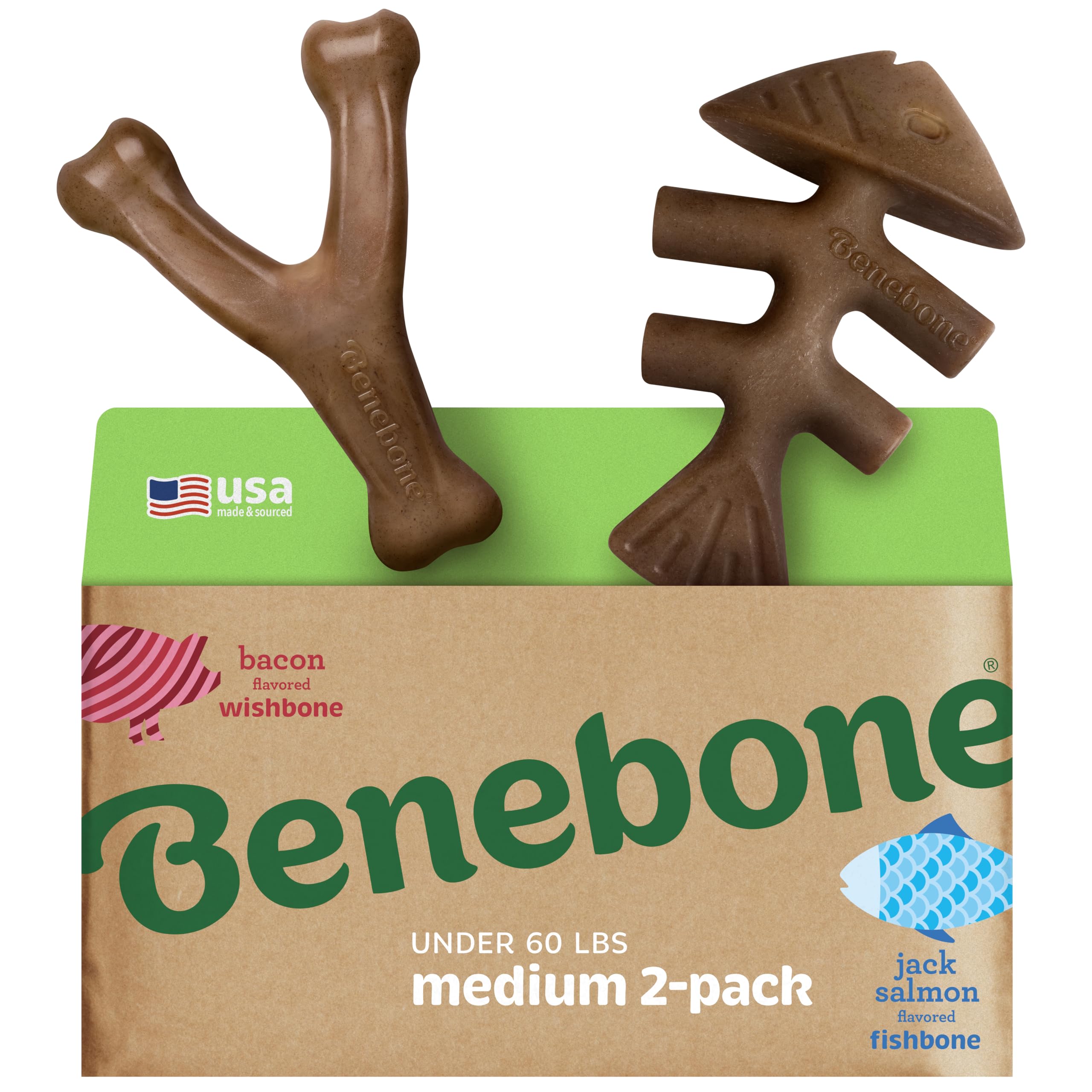 Benebone Fishbone dual-pack for lasting chewing fun and mental engagement