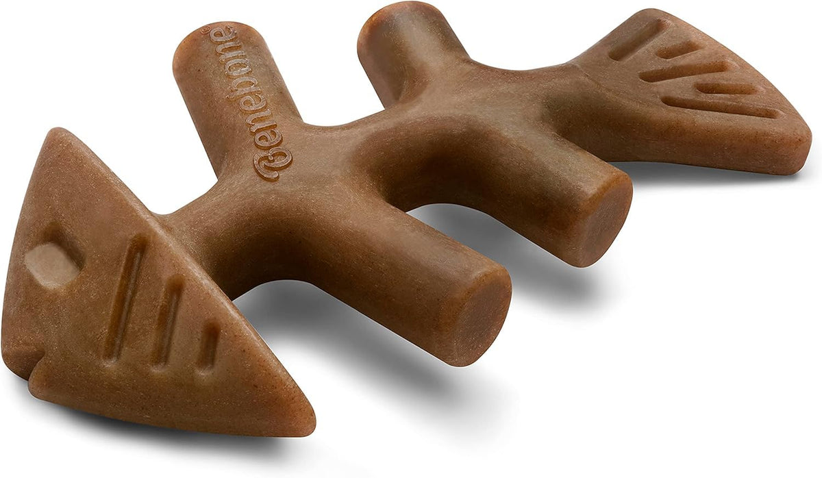 Benebone Fishbone durable dog chew with real fish flavor for aggressive chewers.