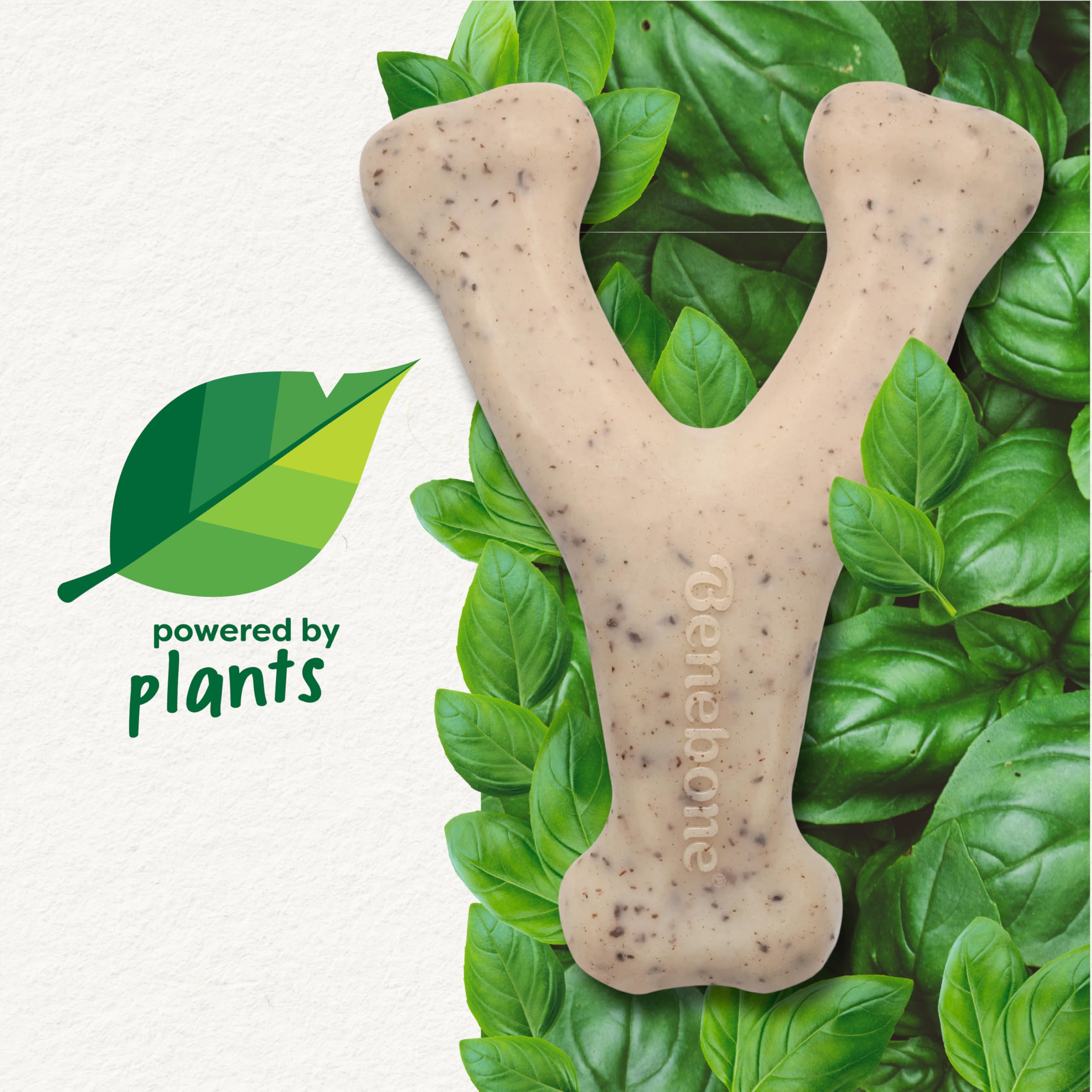 Benebone Green Wishbone paw-grip design supports easy handling during play.