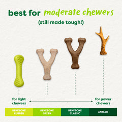 Plant-based material detail emphasizes eco-friendly chew option for large dogs