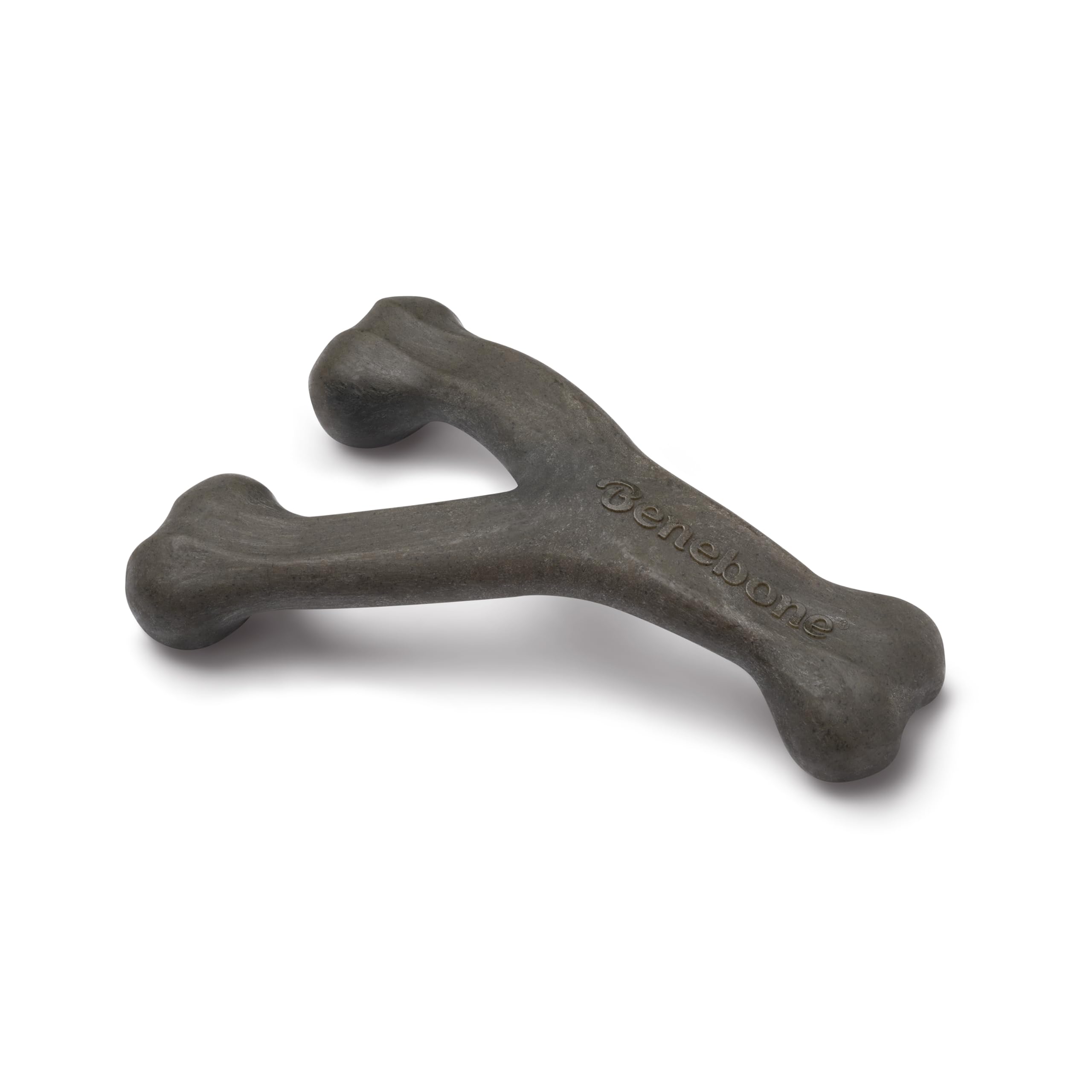 Benebone Pumpkin Spice Wishbone grip design enables easy pickup by active dogs.