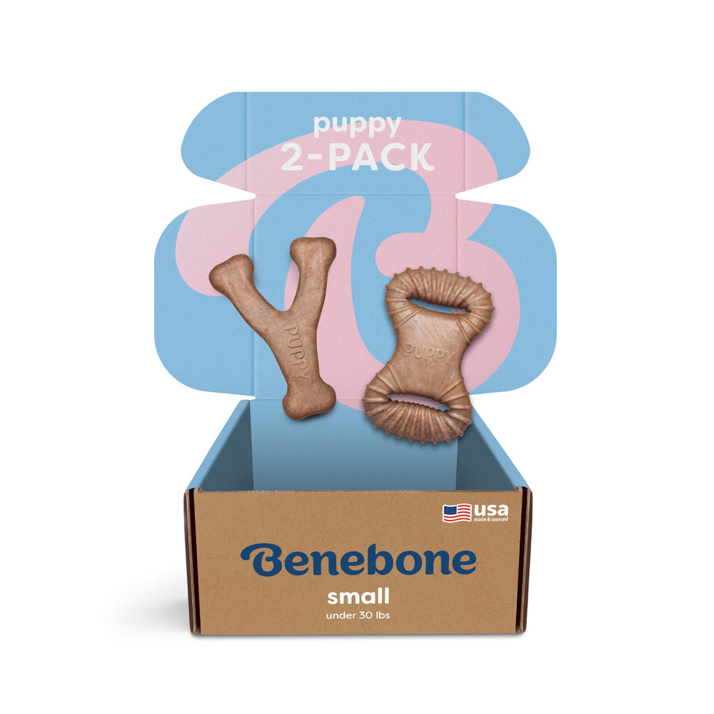 Benebone Puppy Dental Chew Real Bacon Small – promotes mental stimulation during play