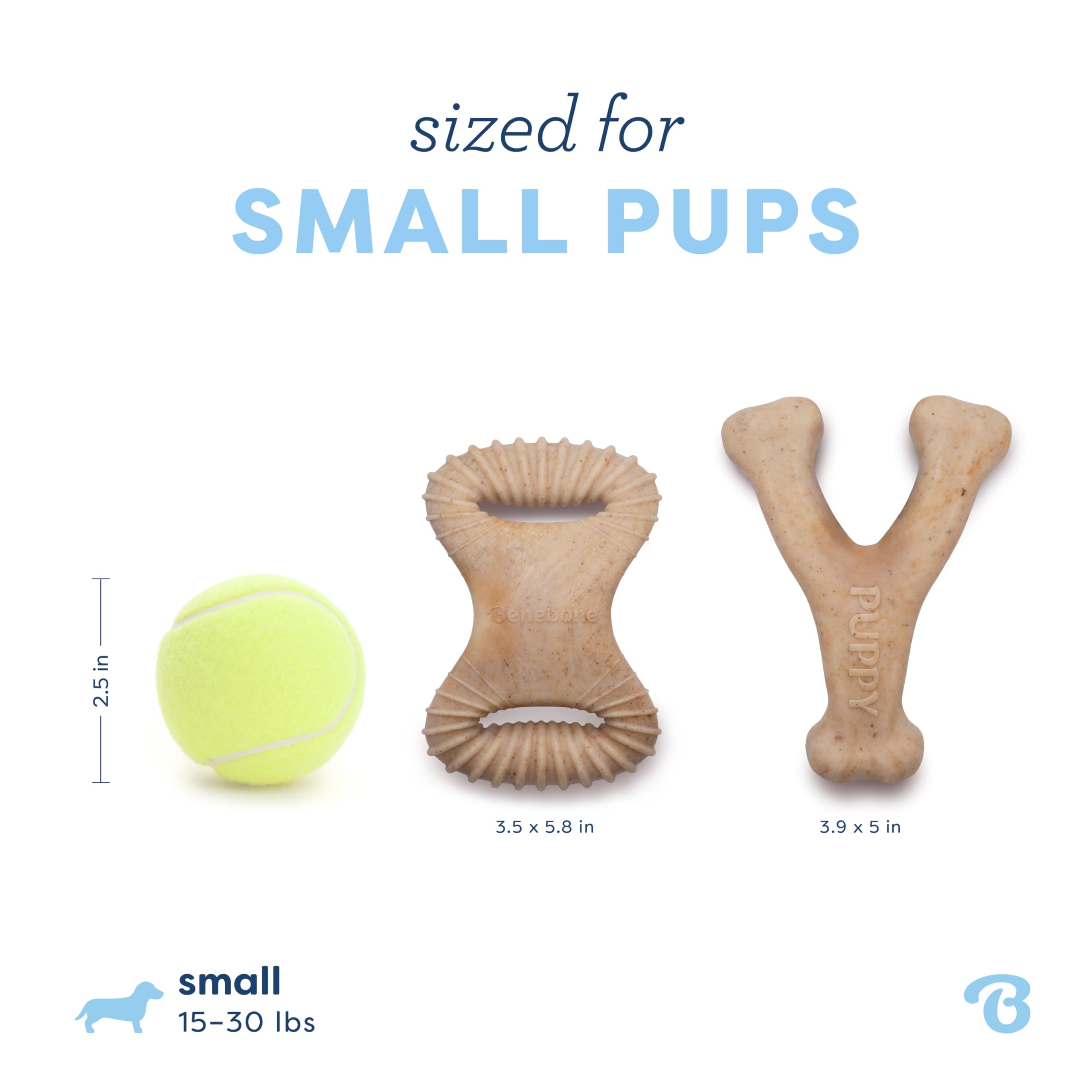 Benebone Easy-grip design suits small mouths for confident chewing.