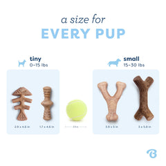 Benebone Puppy 4-Pack easy-grip design showing paw-friendly hold.
