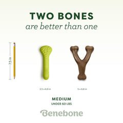 Benebone Rubber Bone Medium ready for fetch and bounce during games