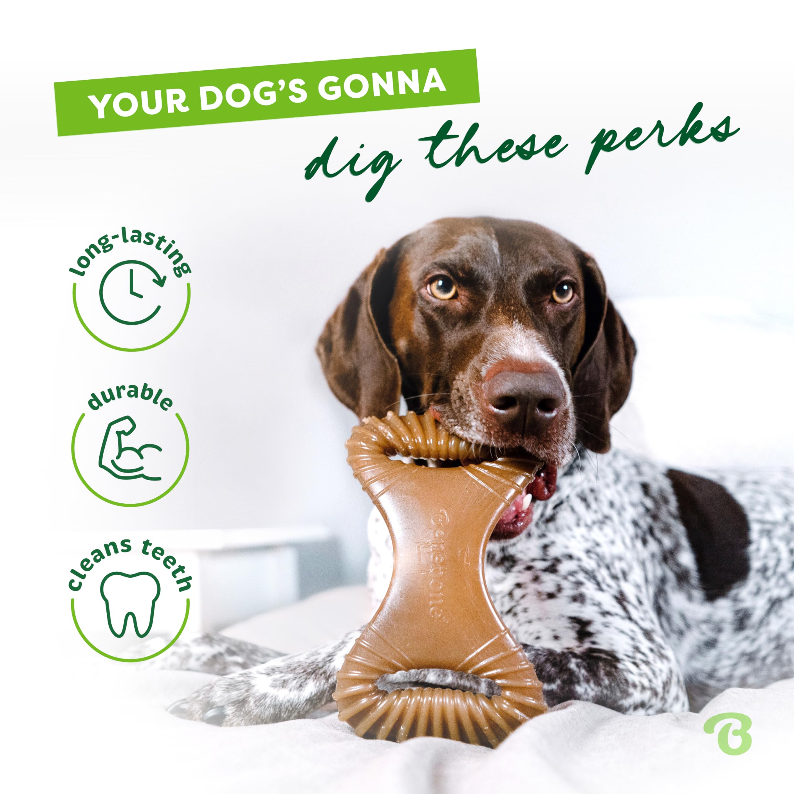 Benebone USA-made chew ensures tough, lasting performance for strong chewers.