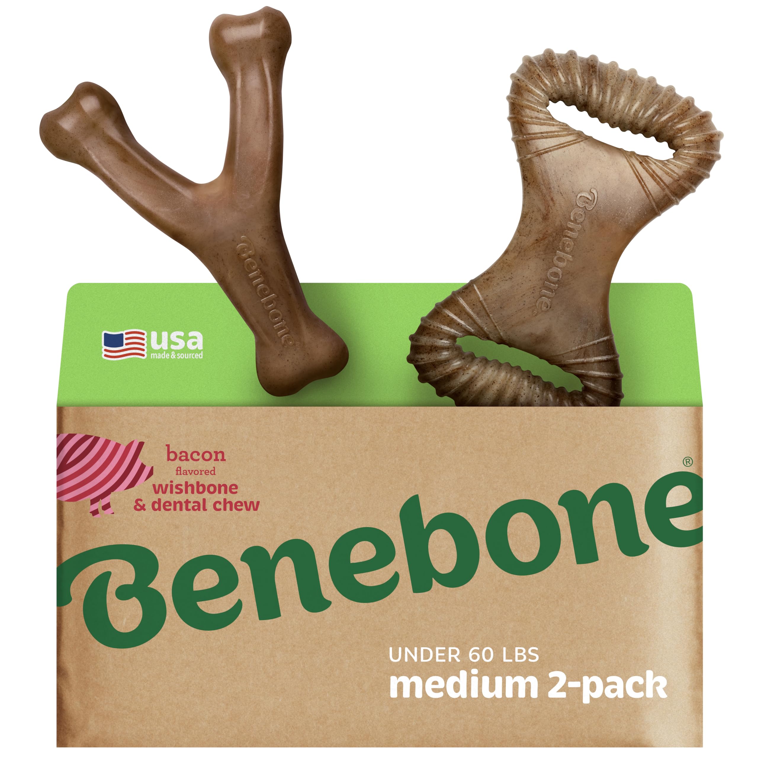 Benebone Wishbone dog toy with paw-friendly grip for easy handling and chewing.