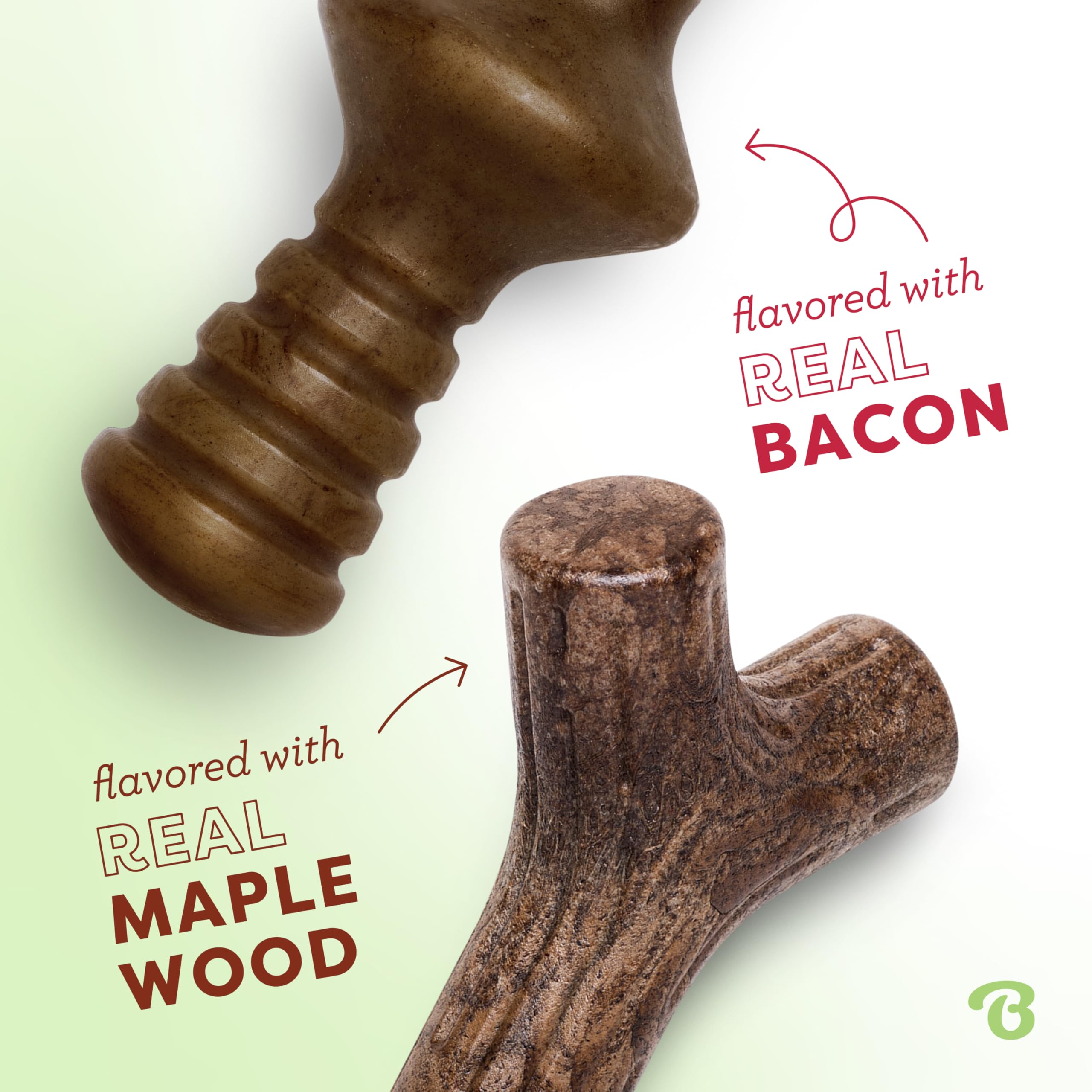Benebone Zaggler bacon-flavored chew for dogs with rolling, engaging play.