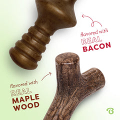 Benebone Zaggler bacon-flavored chew for dogs with rolling, engaging play.